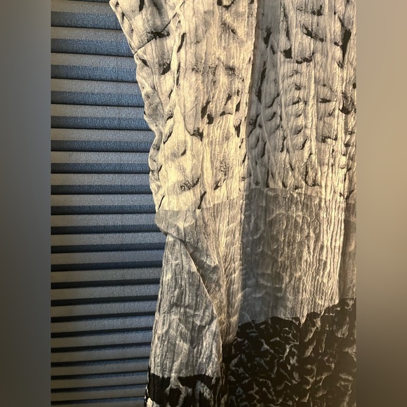 Helmut Lang Silk Annex Printed Sleeveless Mini Dress Gray Black White size 6 - Picture 14 of 15